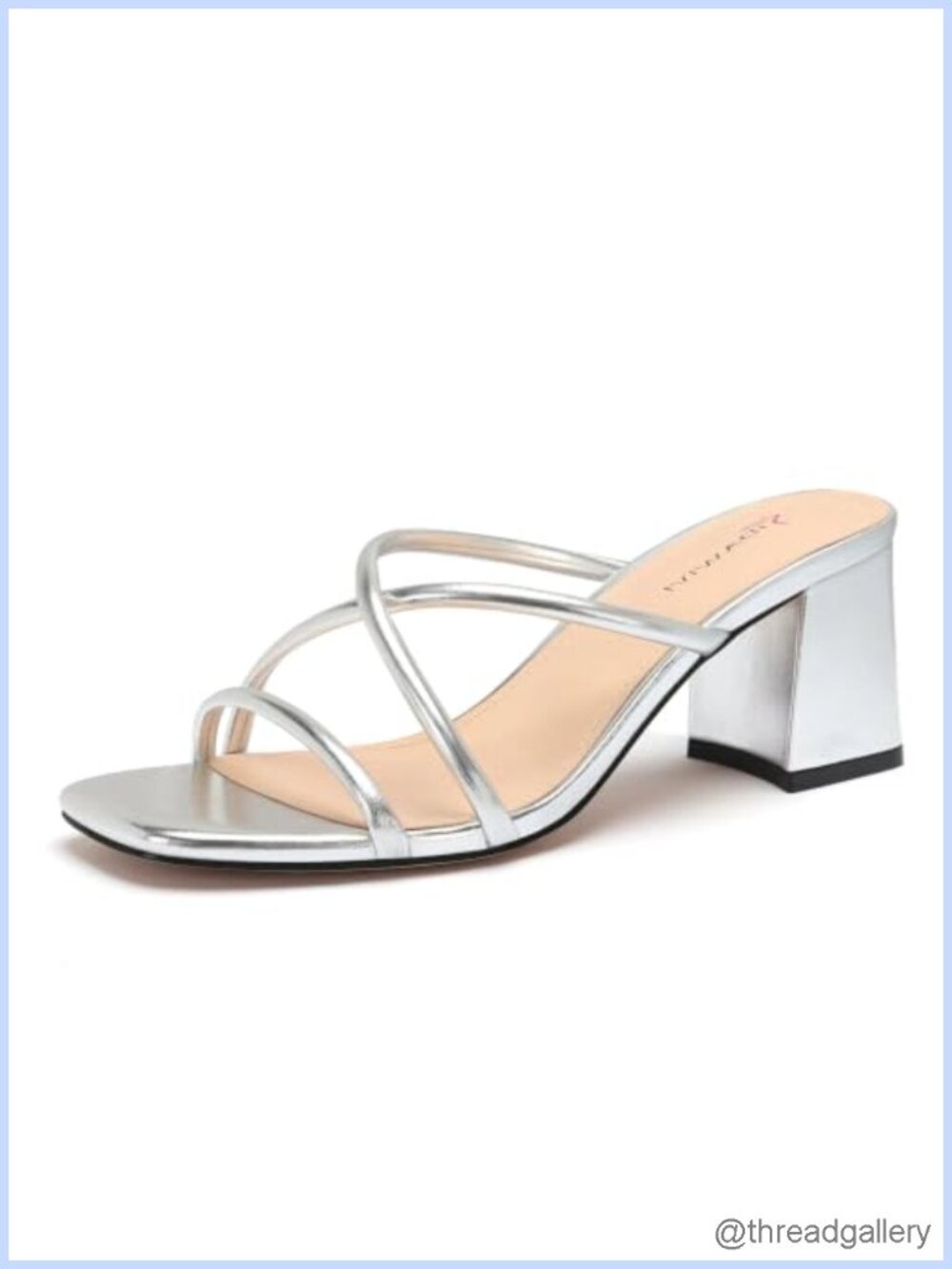 Square Open Toe Strappy Heeled Sandals Slip On Block Heel Slides